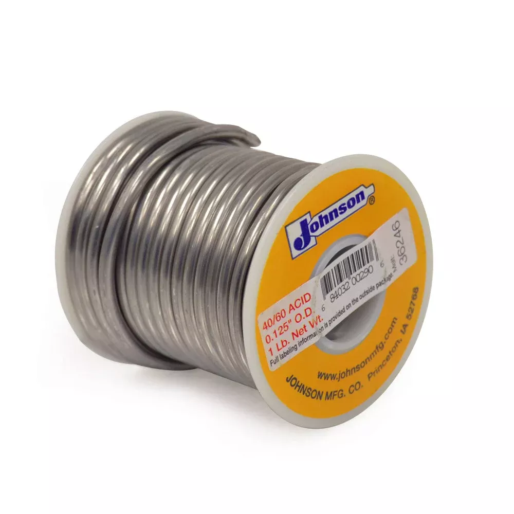 0.125 Inch Acid Core Solder 40% Tin/ 60% Lead 1 Lb Spool