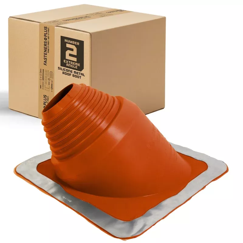 #2 Roofjack Extreme Angle Silicone Pipe Flashing Boot for Metal Roof Red