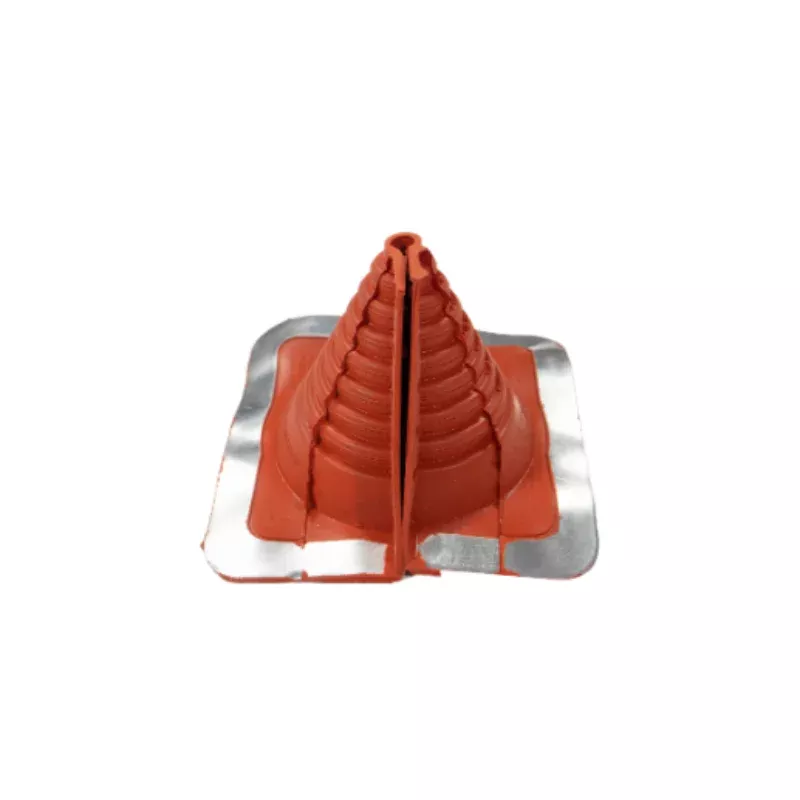 #2 Roofjack Retrofit Square Silicone Pipe Flashing Boot for Metal Roof Red