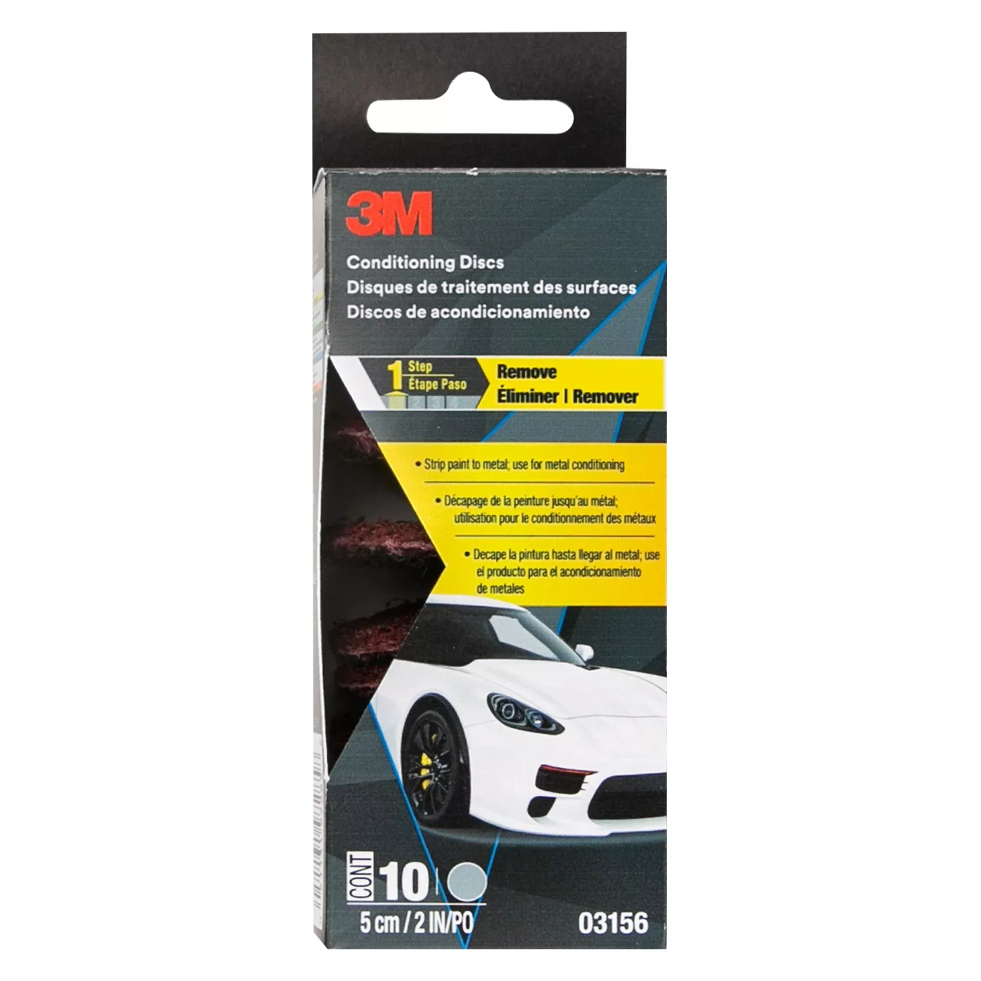 3M Conditioning Abrasive Disc, 03156, 2 in, Medium Grit, 10 discs perpack