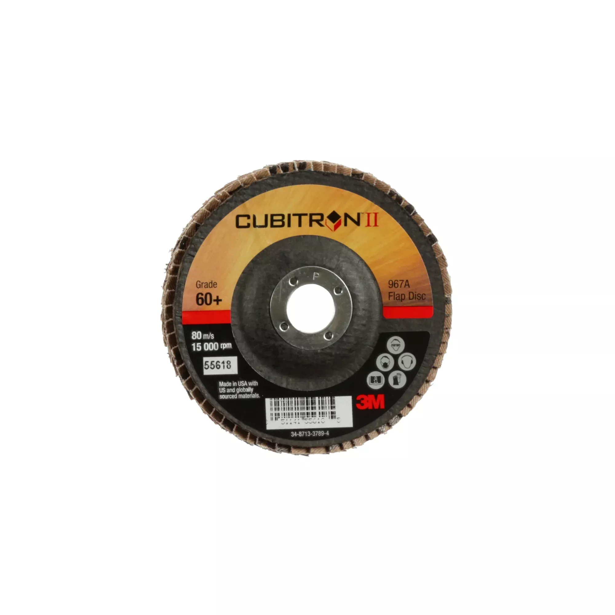 3M Cubitron II Flap Disc 967A, 60+, T29, 4 in x 5/8 in