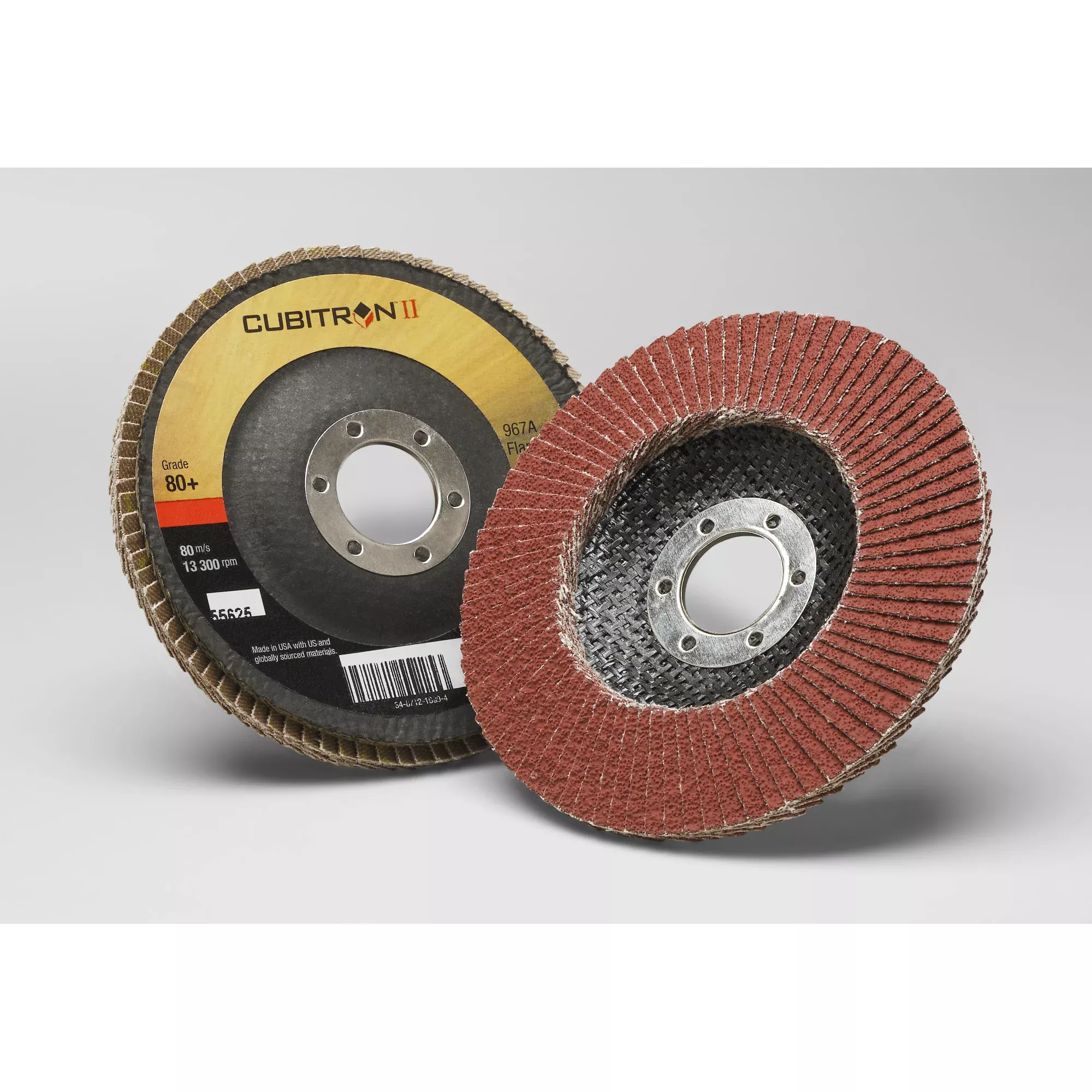 3M Cubitron II Flap Disc 967A, 80+, T29, 4-1/2 in x 7/8 in