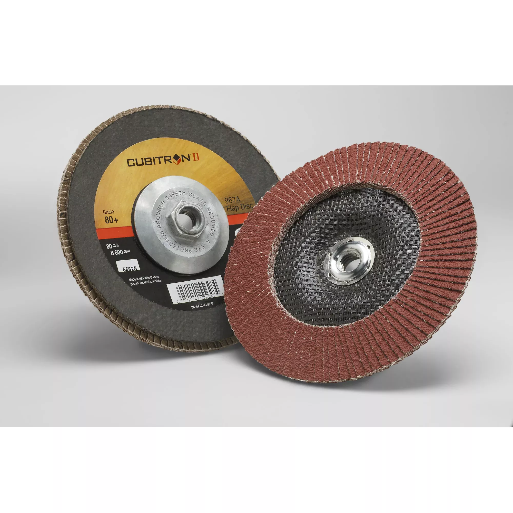 3M Cubitron II Flap Disc 967A, 80+, T29 Quick Change, 7 in x 5/8"-11