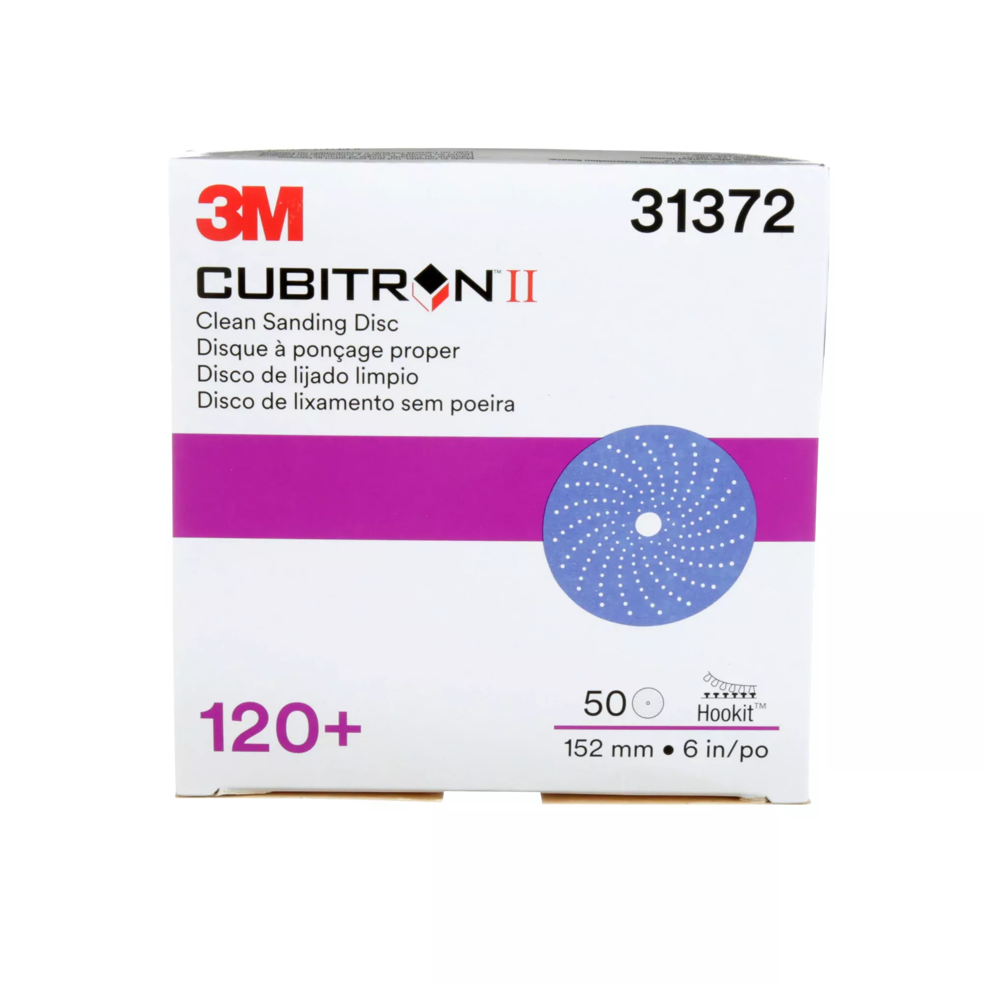 3M Cubitron II Hookit Clean Sanding Abrasive Disc, 31372, 6 in, 120+grade