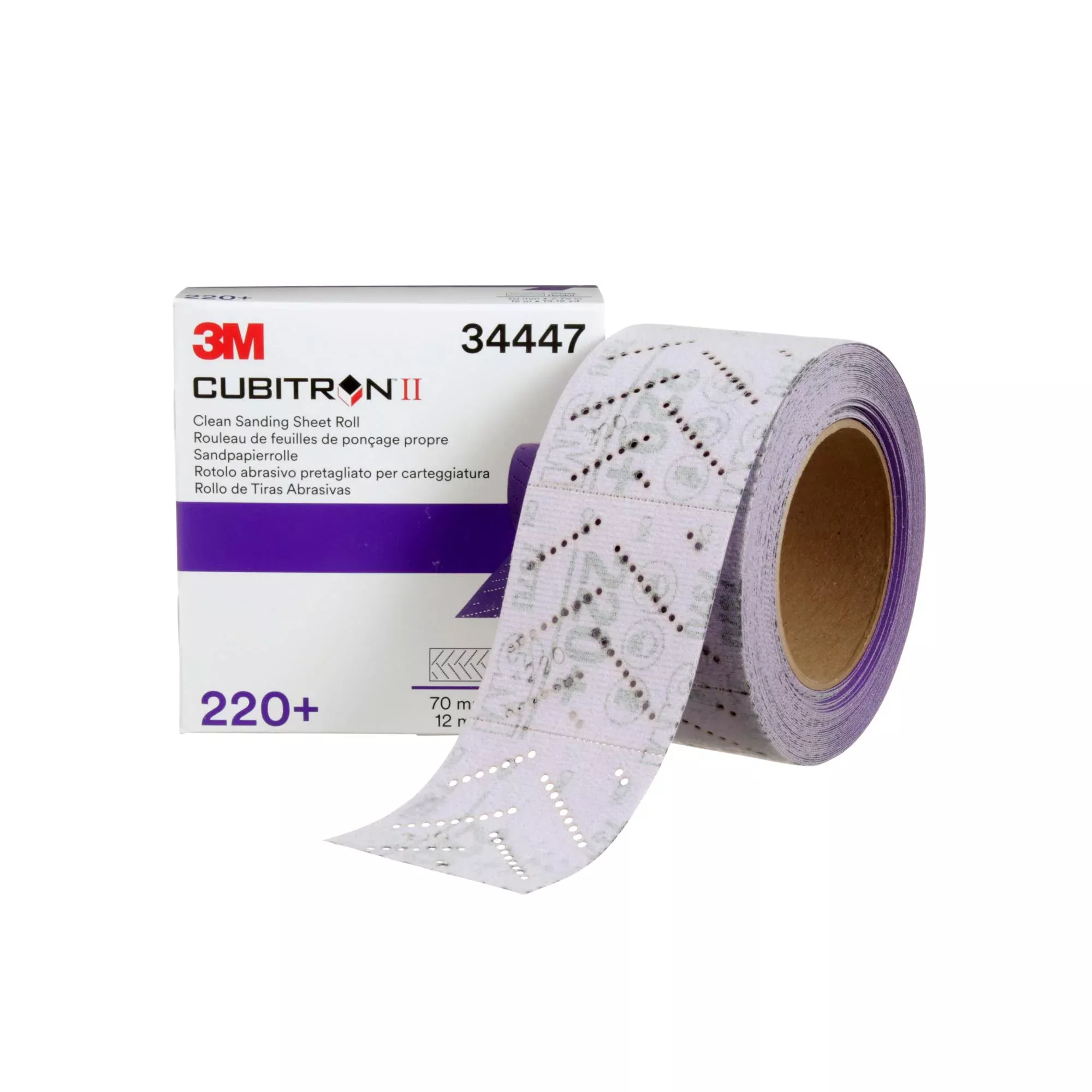 3M Cubitron II Hookit Clean Sanding Sheet Roll, 34447, 220+ grade, 70mm x 12 m