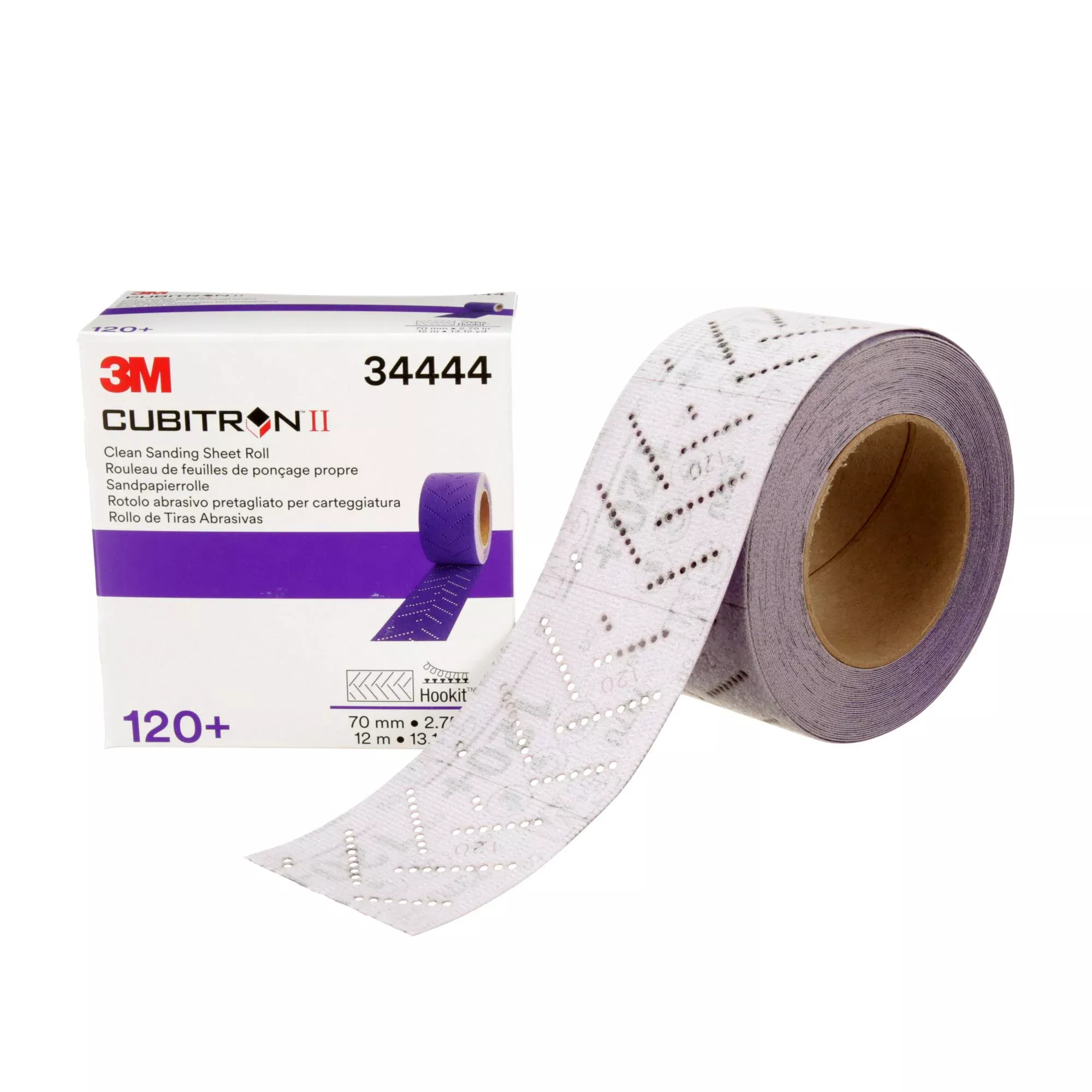 3M Cubitron II Hookit Clean Sanding Sheet Roll 737U, 34444, 120+grade