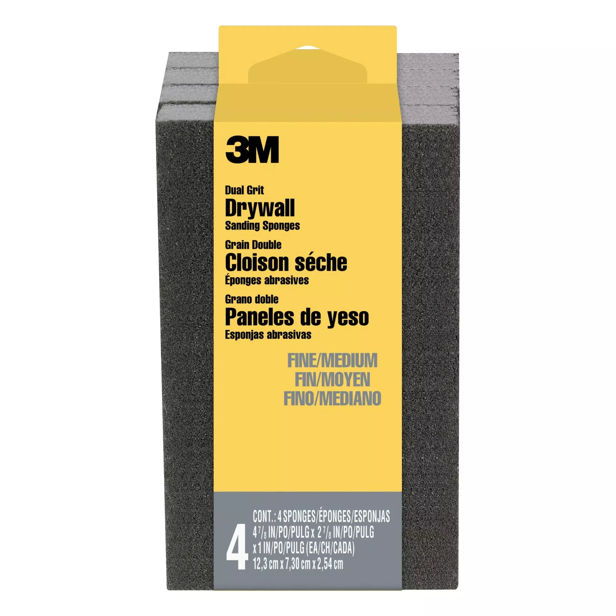 3M Drywall Sanding Sponge 9095DC-NA-4PK, Dual Grit Block