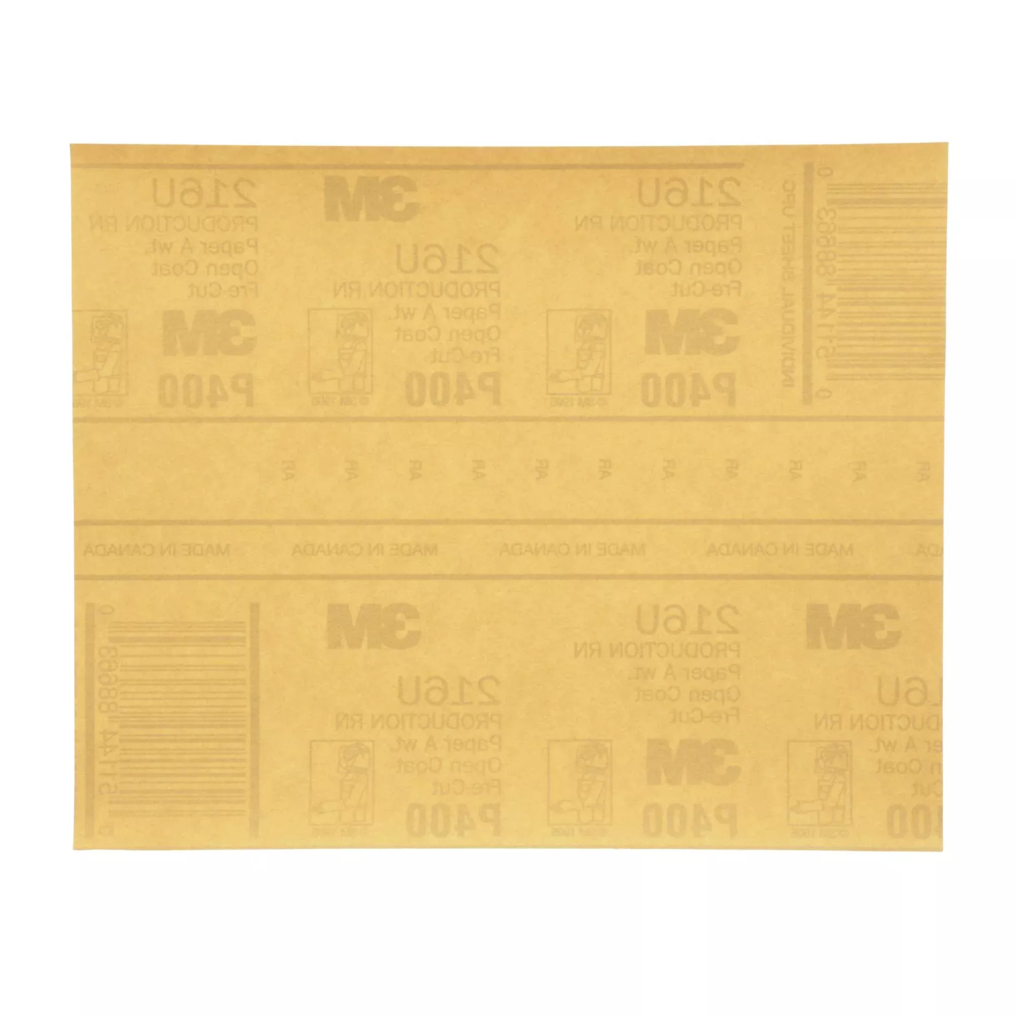 3M Gold Abrasive Sheet, 02539, P400 grade, 9 in x 11 in, 50 sheets perpack