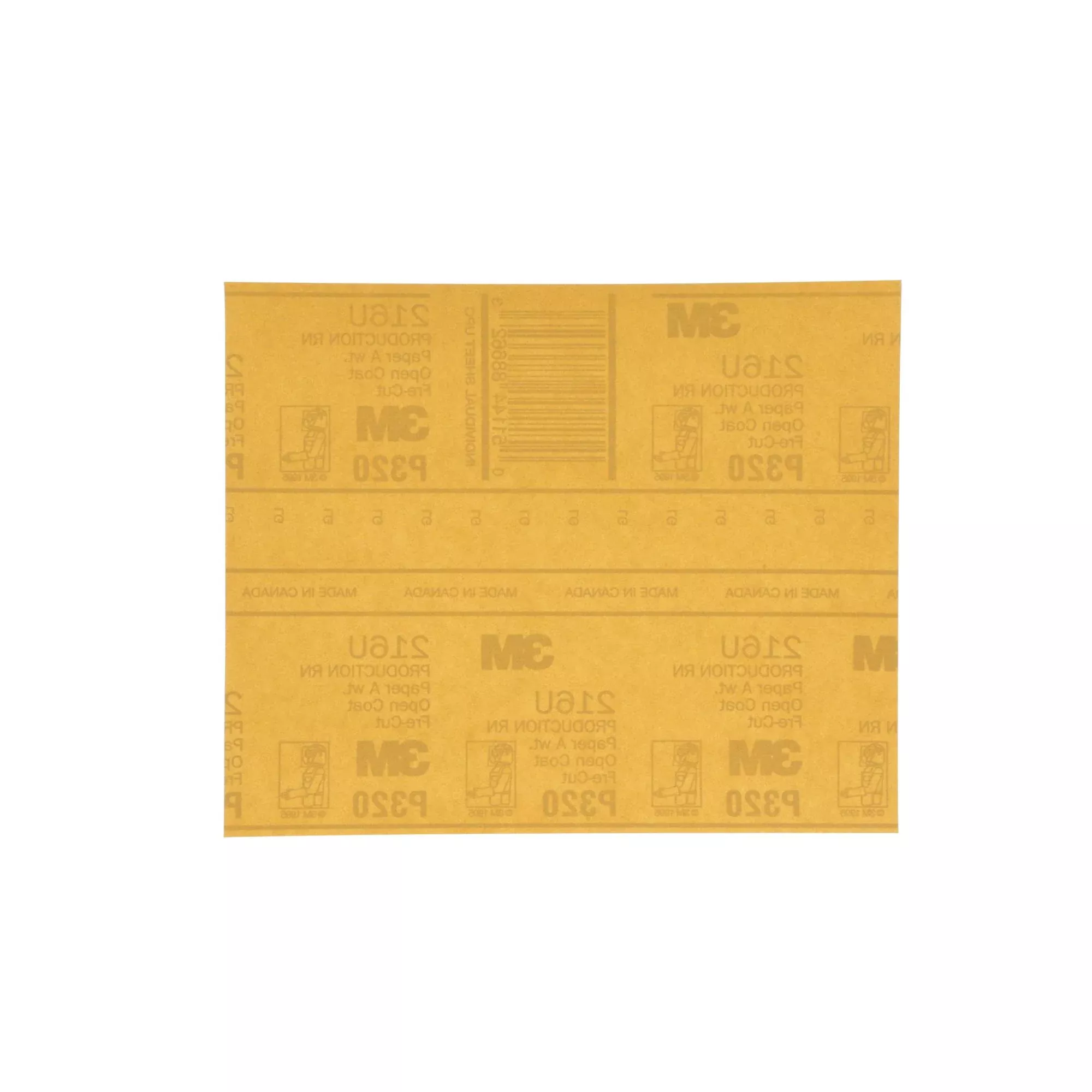 3M Gold Abrasive Sheet, 02541, P320 grade, 9 in x 11 in, 50 sheets perpack