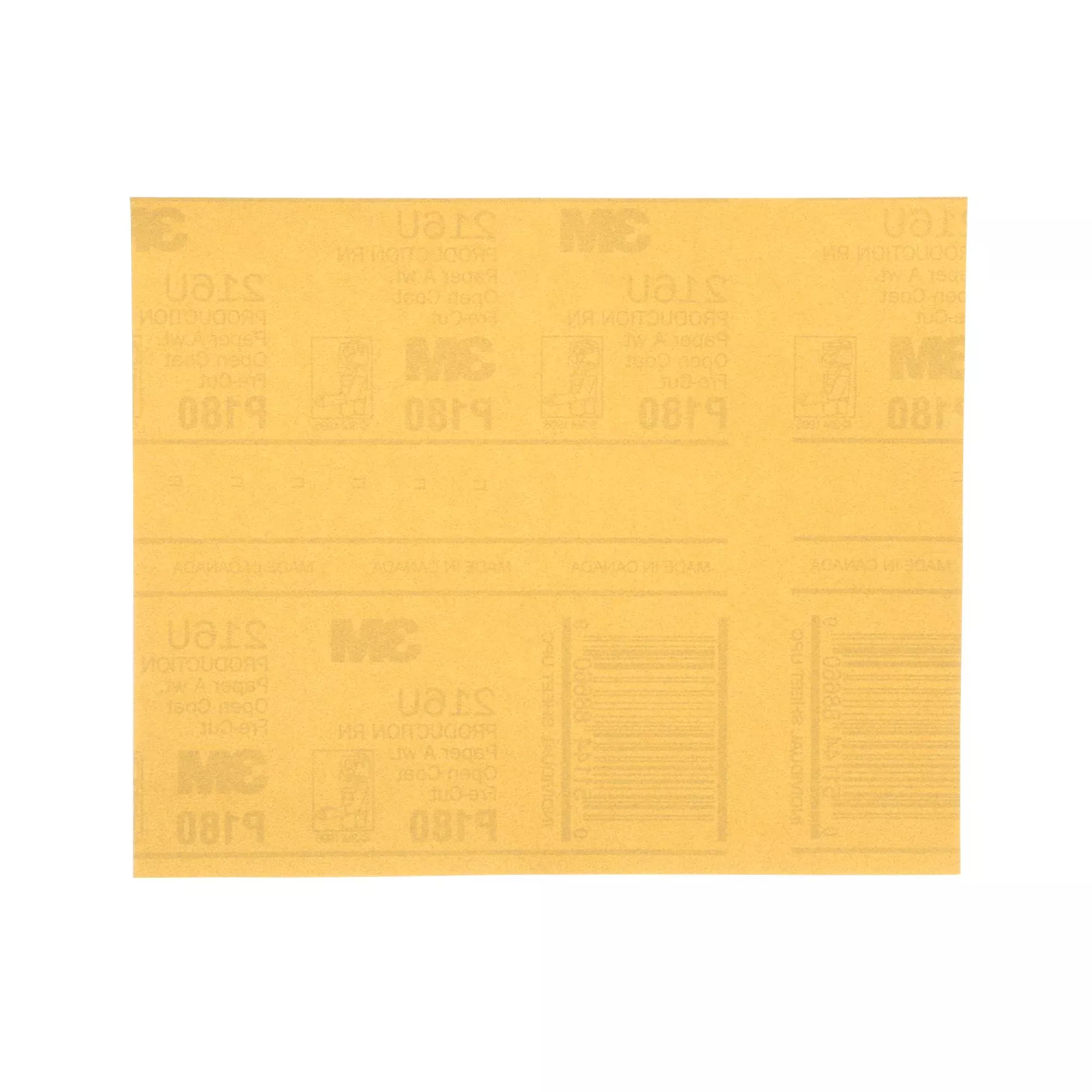 3M Gold Abrasive Sheet, 02545, P180 grade, 9 in x 11 in, 50 sheets perpack