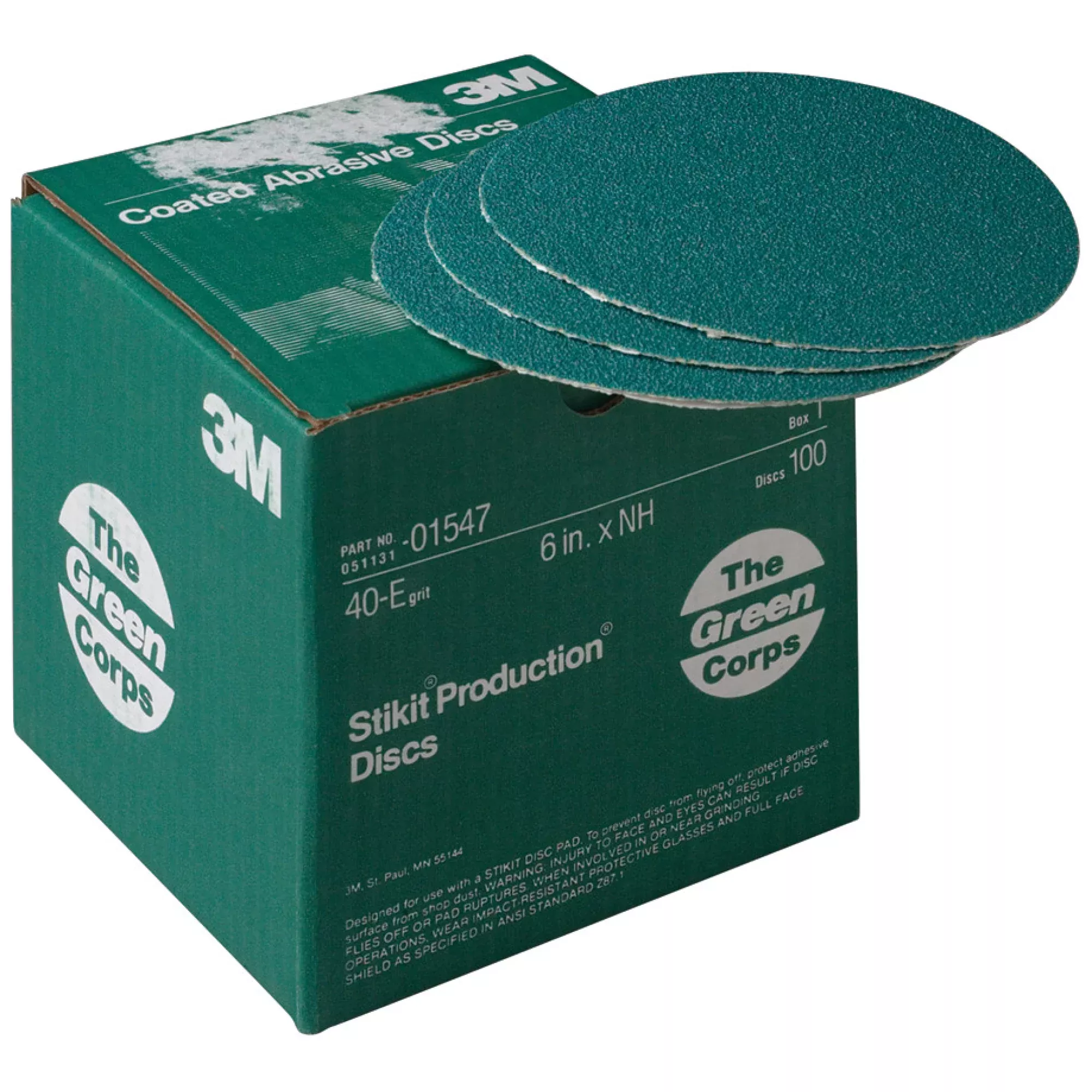 3M Green Corps Stikit Production Disc, 01547, 6 in, 40 grit