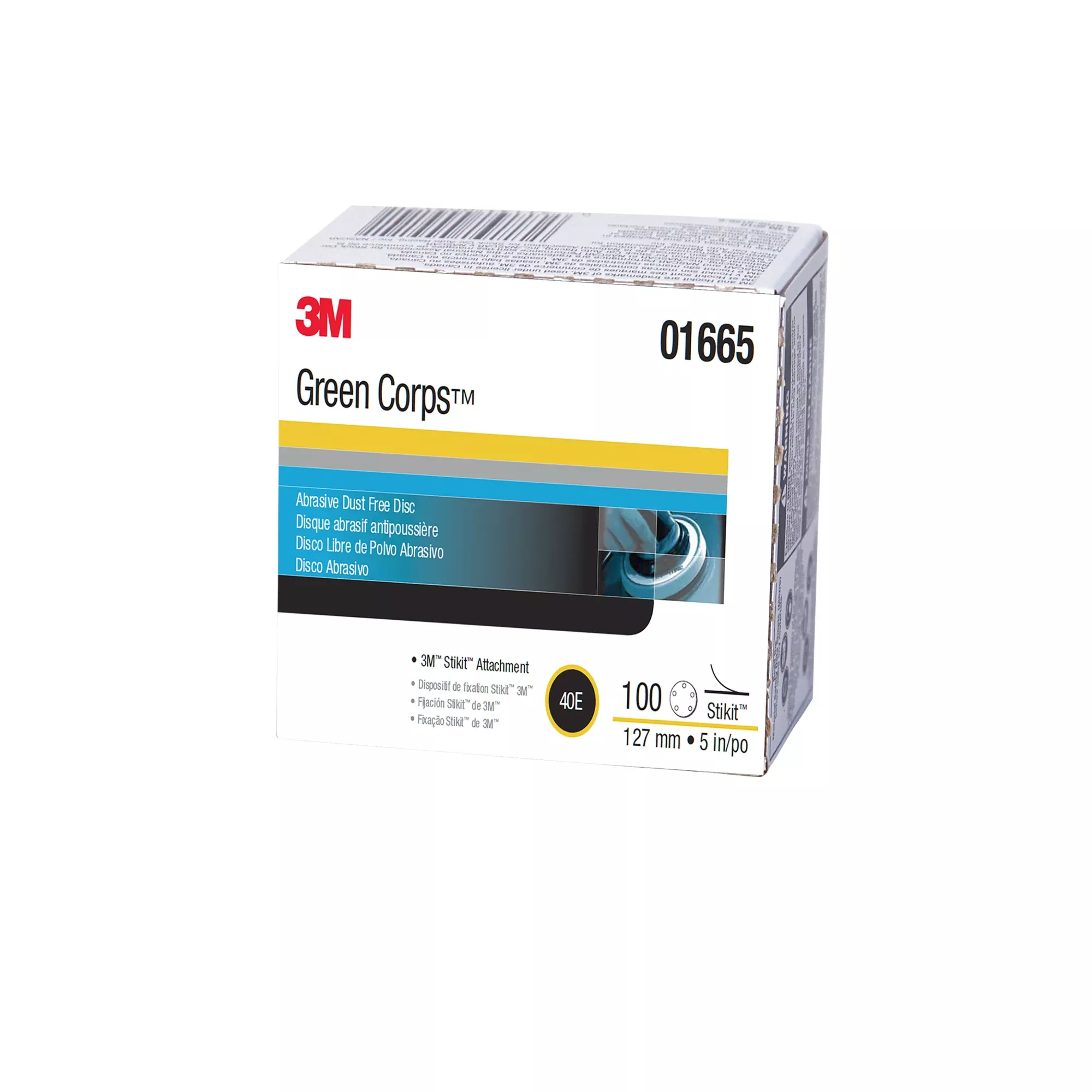 3M Green Corps Stikit Production Disc Dust Free, 01665, 5 in, 40