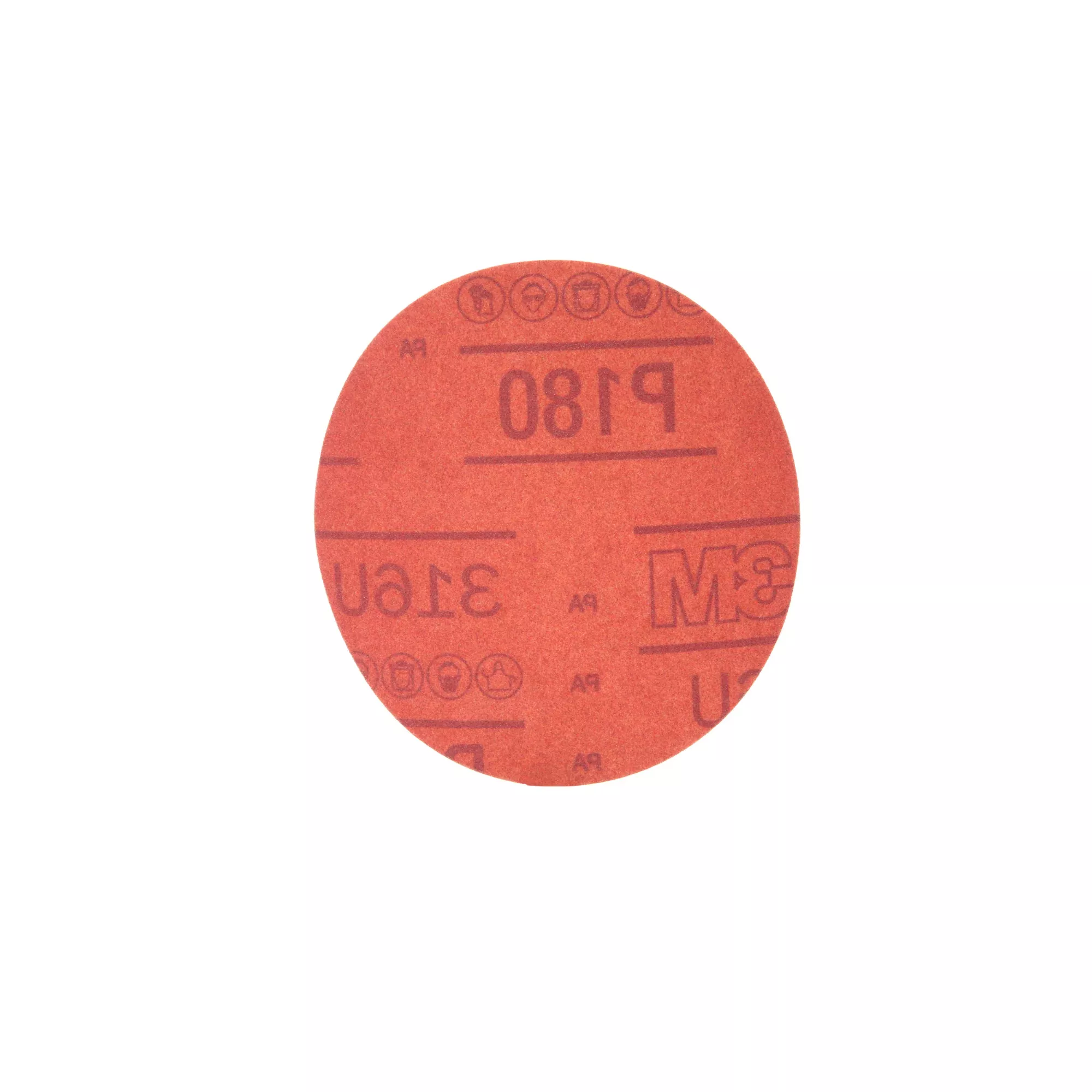 3M Hookit Red Abrasive Disc, 01298, 5 in, P180, 50 discs per carton