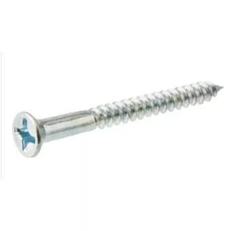 #8-15×4″ FLAT HEAD PHIL WOOD SCREW ZINC 100BX
