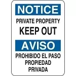 Brady 125055 Rectangular Notice Sign, NOTICE/AVISO, 10 in H x 7 in W, Black/Blue on White, B-555 Aluminum, Fastened Mount