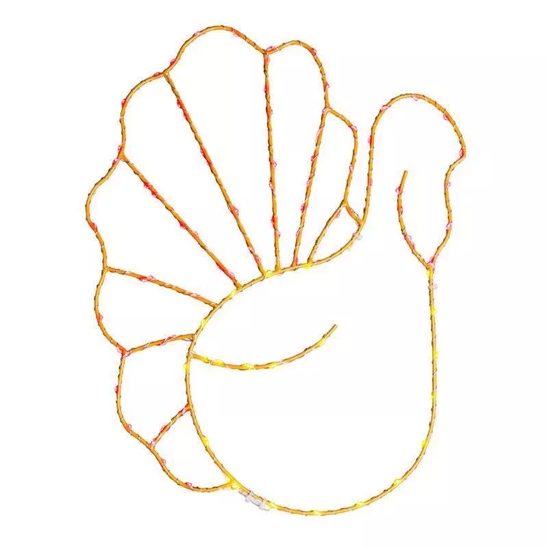 Celebrations Multicolored 100 ct 16 in. LED Prelit Turkey Window Decor