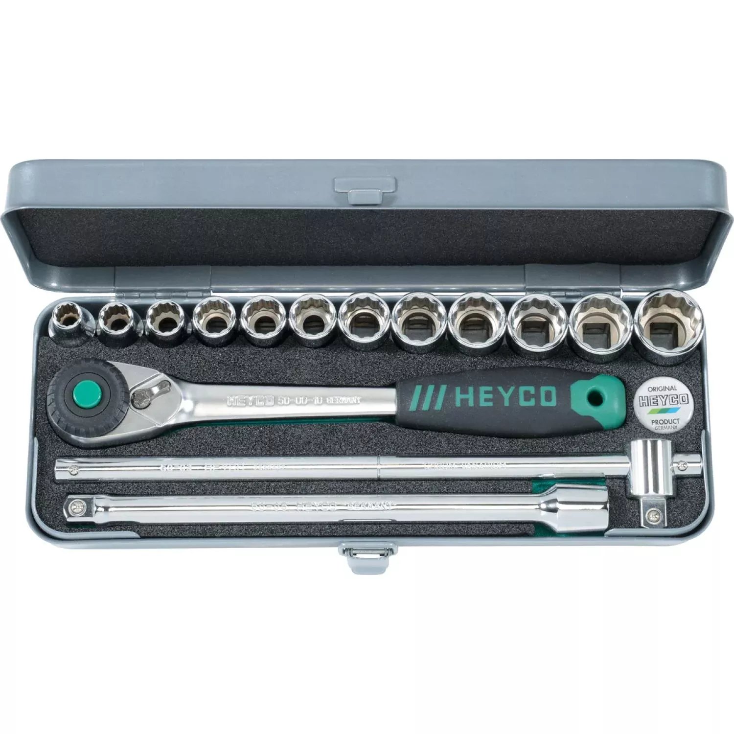 Heyco 00070001083 Metric Socket Set, 1/2 Inch, 15 pcs