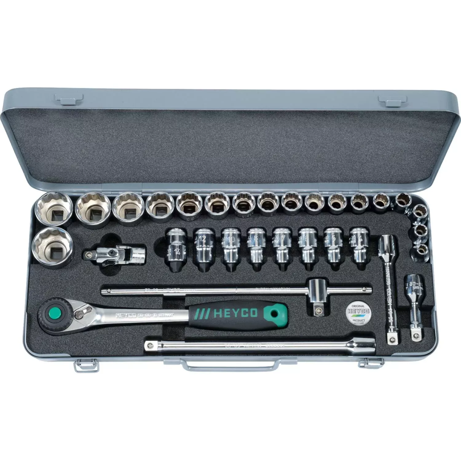 Heyco 00079301083 Metric Socket Set, 1/2 Inch, 32 pcs