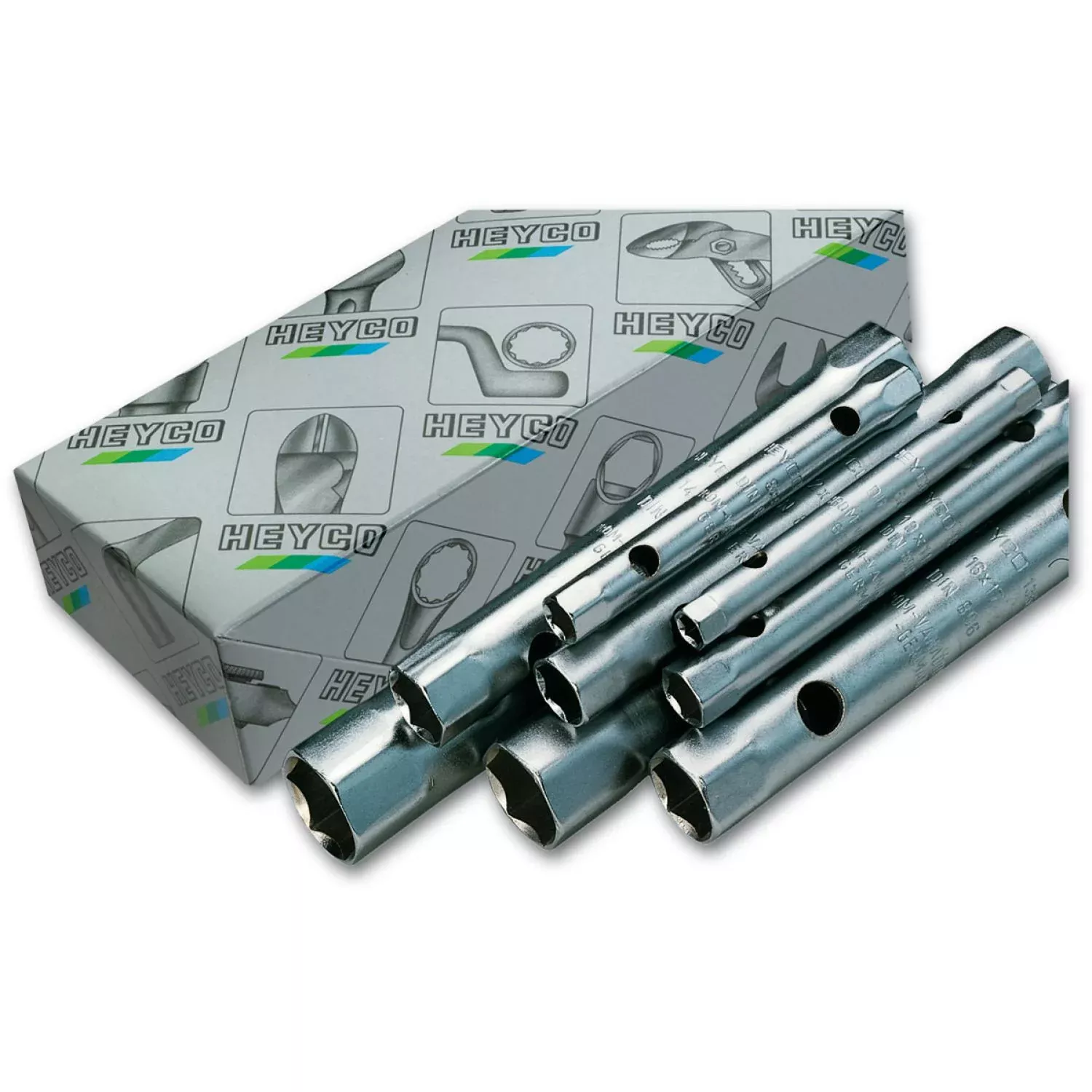 Heyco 00896944080 Double Ended Tubular Socket Wrench Set, 6-22mm, 8 Pcs