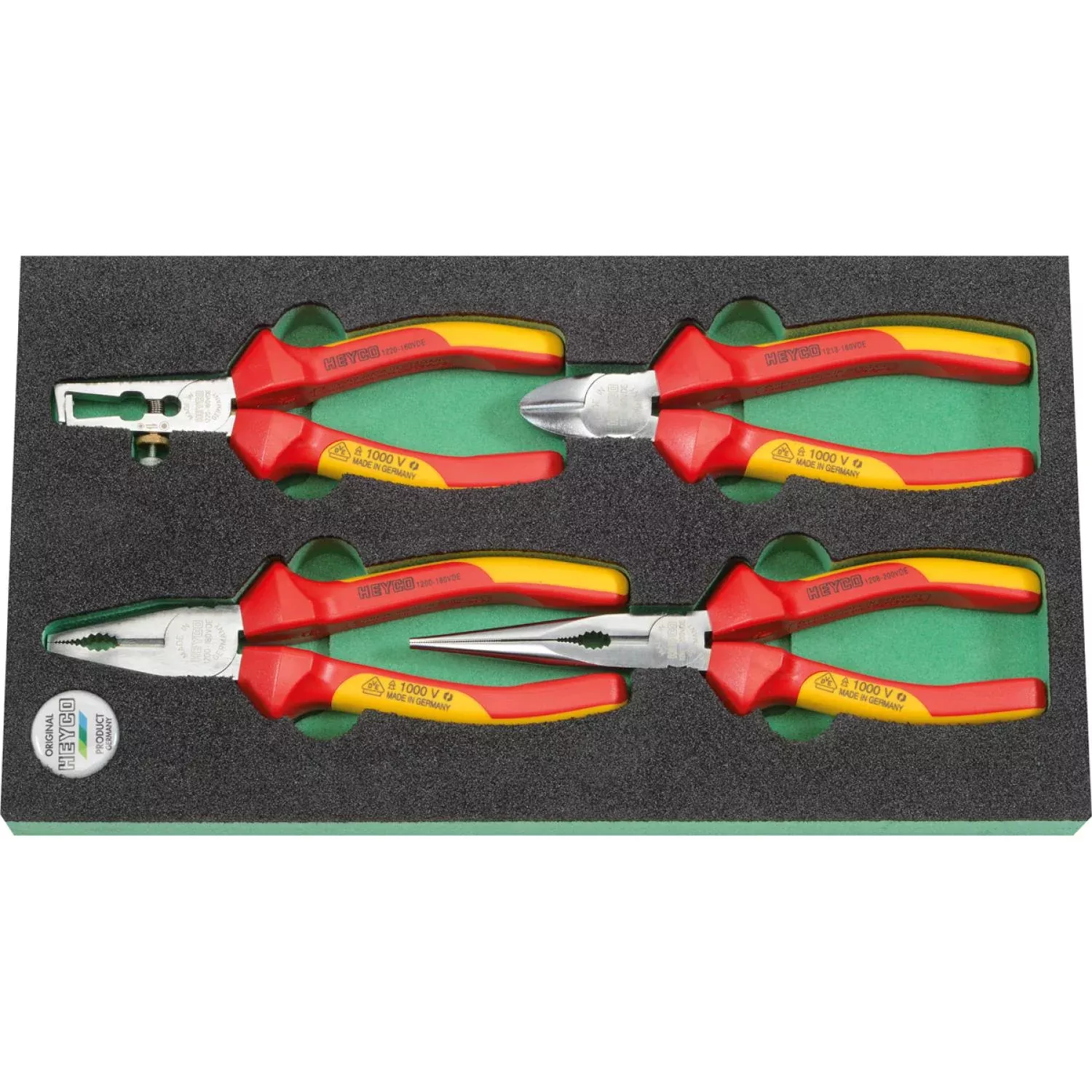 Heyco 00990002088 Set of Pliers VDE, 4 Pcs