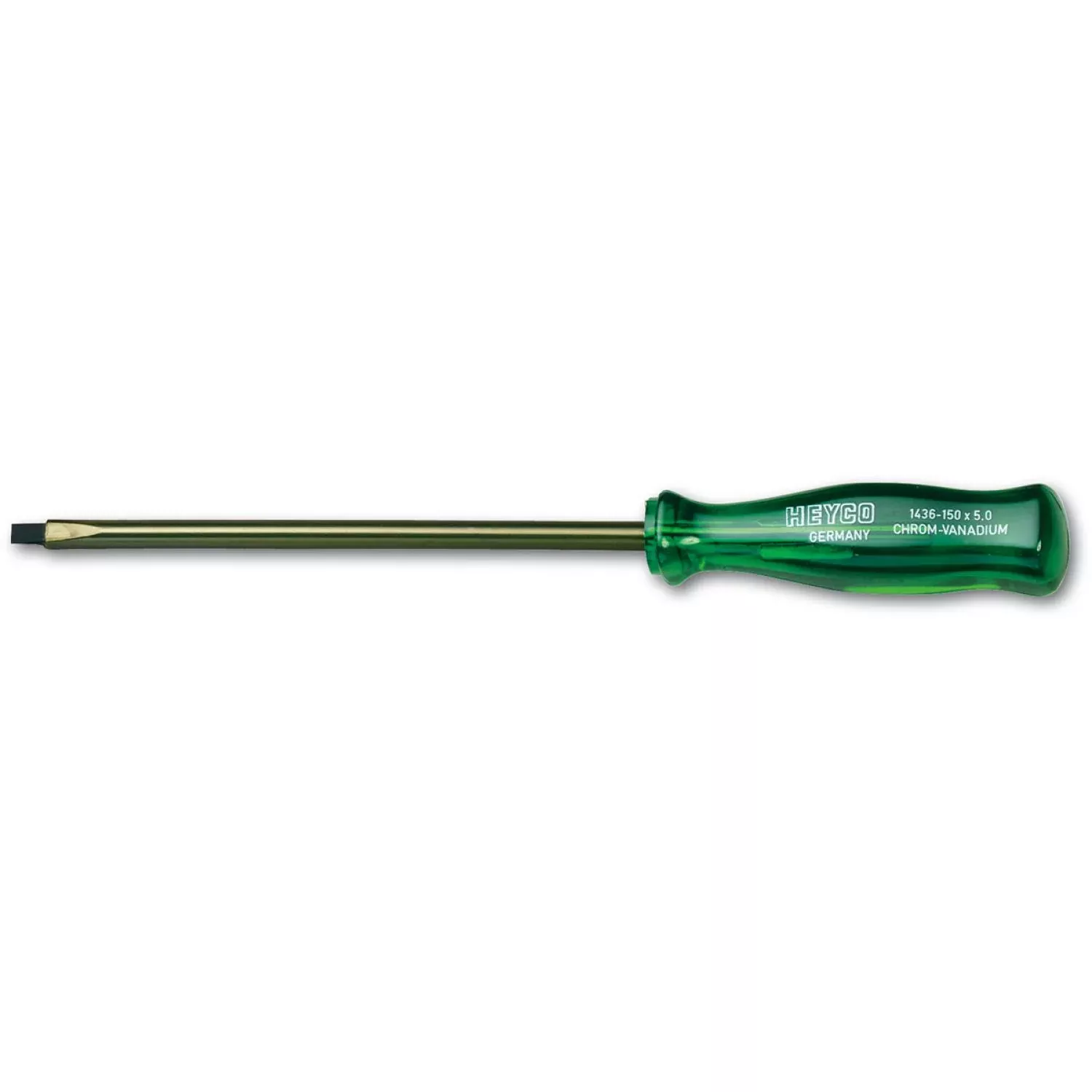 Heyco 01436015085 Slotted Screwdriver with Acetate Handle, 5.0 x 150mm with Wrapped Blade