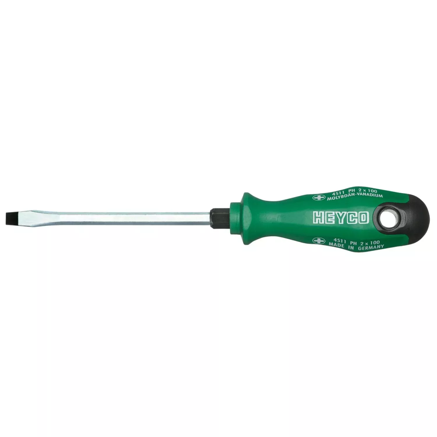 Heyco 04537020080 Slotted Engineers' Screwdriver with 2K Handle, 12mm with Hexagon Blade and Bolster