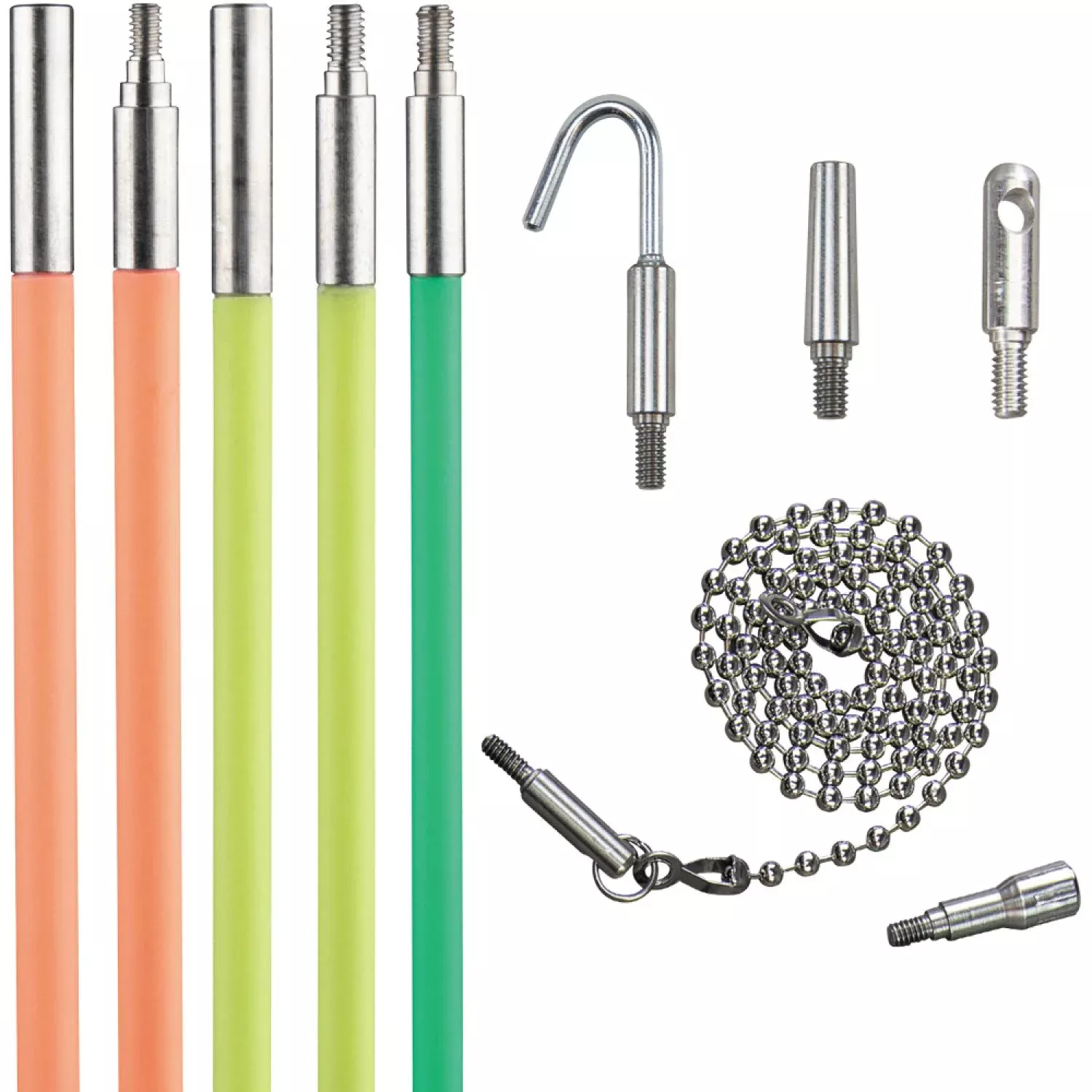 Klein Tools 50254 Multi-Flex Glow Fish Rod Set, 25 Foot