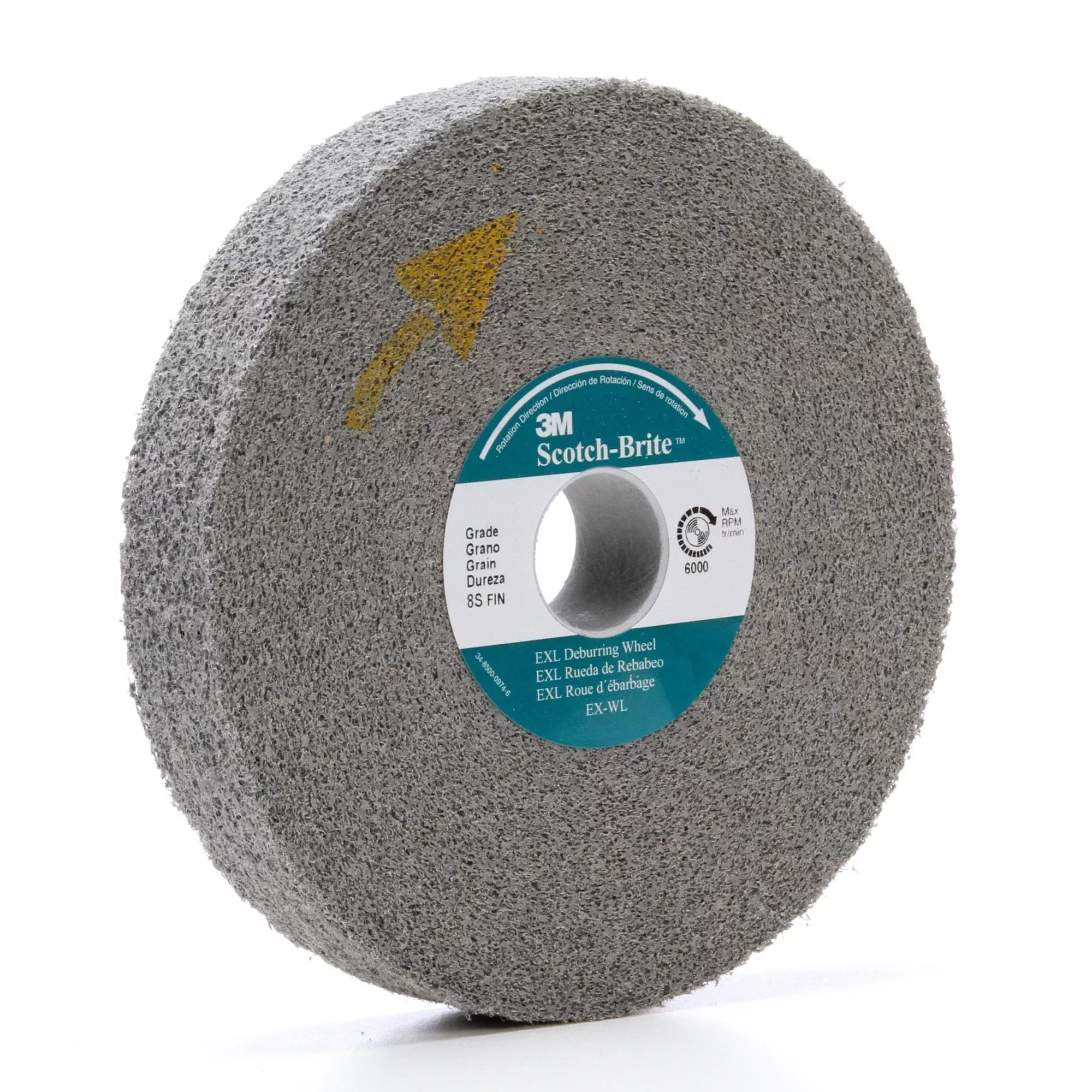 Scotch-Brite EXL Deburring Wheel, XL-WL, 8A Medium, 10 in x 2 in x 5in