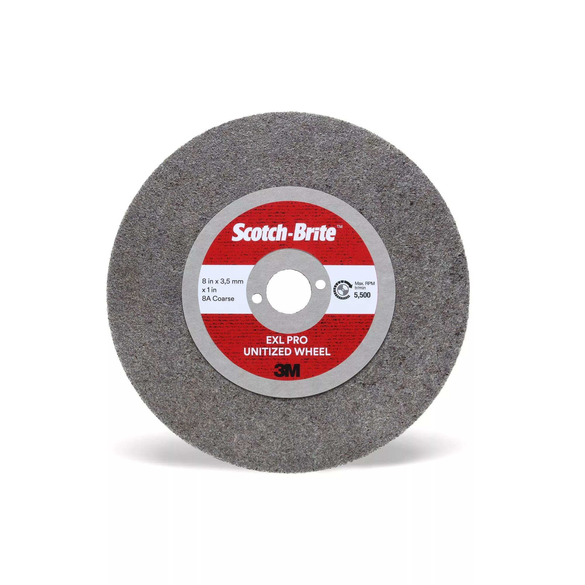 Scotch-Brite EXL PRO Unitized Wheel, EX-UW, 8A Coarse, 8 in x 4 mm x 1in