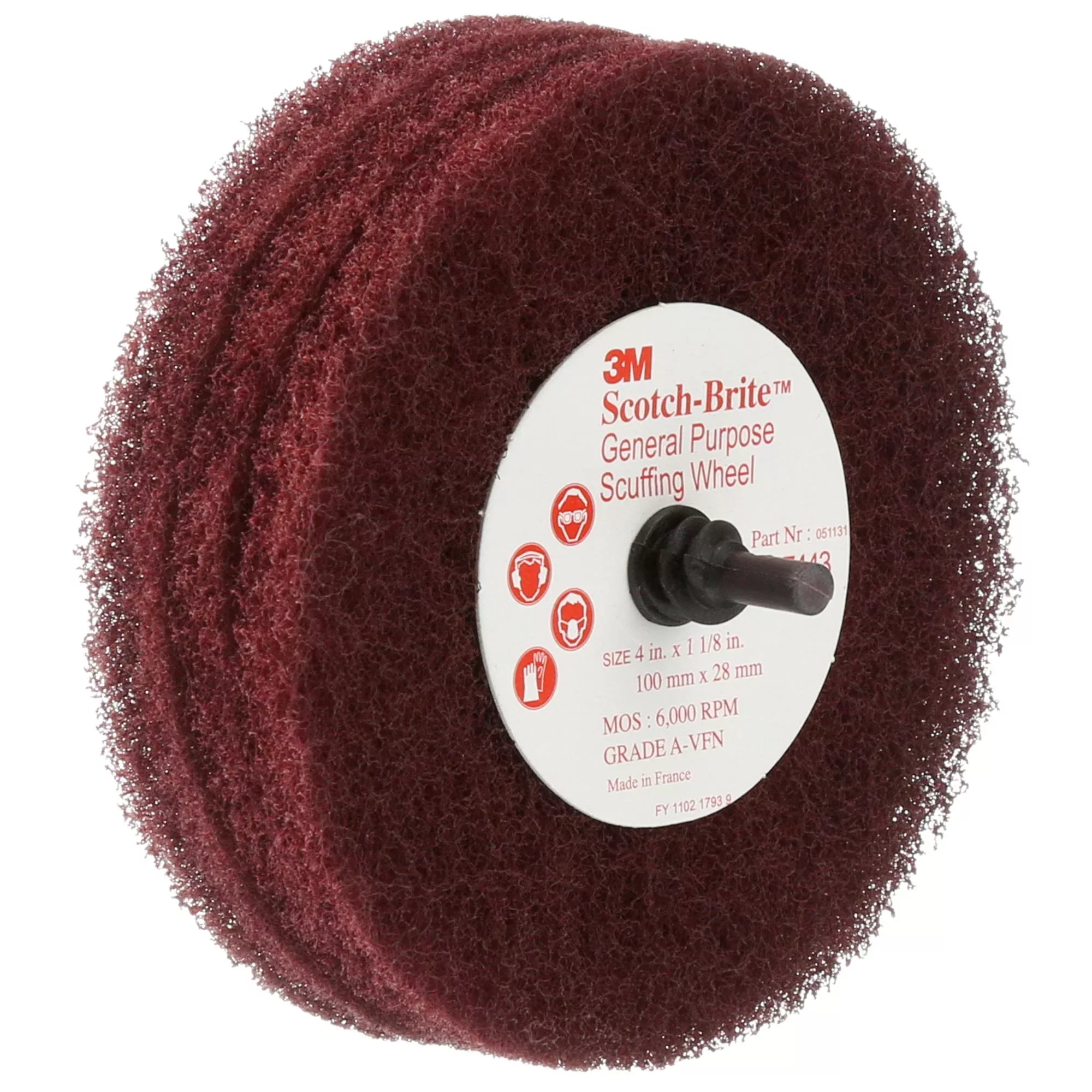 Scotch-Brite Roloc+ General Purpose Scuffing Wheel, CF-D4, A/O VeryFine