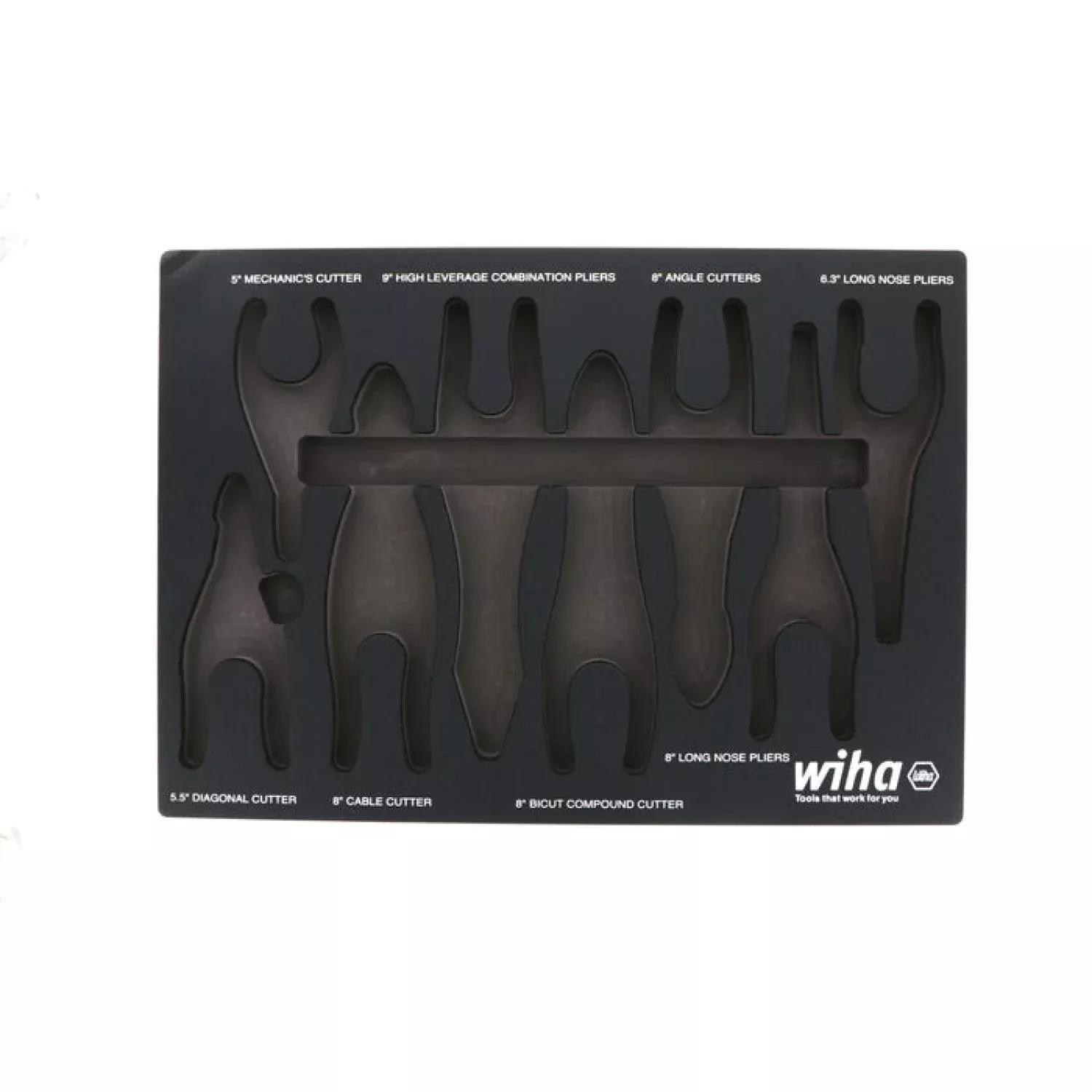 Wiha Tools 93039 Empty Foam Tray for 8 Piece Pliers/Cutter Set