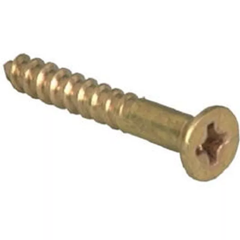 Wood Screws Brass Phillips #8 x 1-In. 100-Pk.