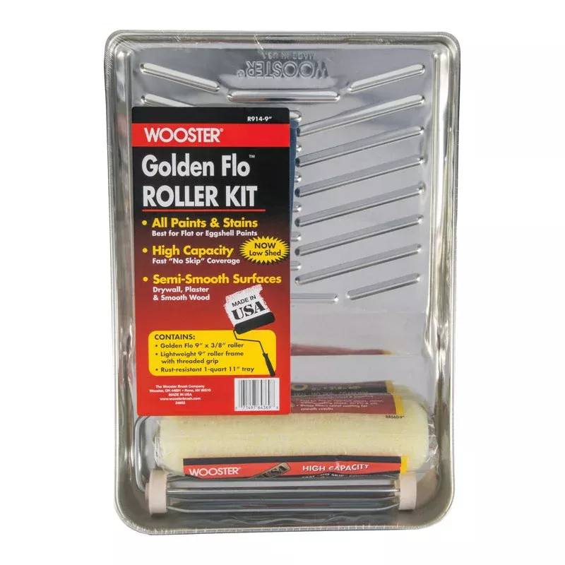 Wooster Golden Flo Cage Paint Roller Kit Threaded End