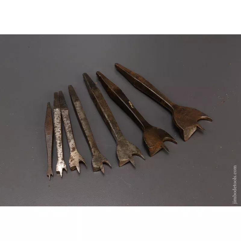 Working Set of Seven 19th Century Center Bits for Bit Brace – 108810