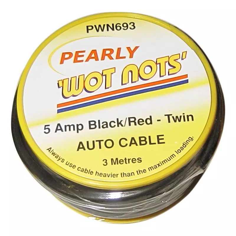 Wot-Nots Twin Wiring Cable 5amp X 3m – Red & Black