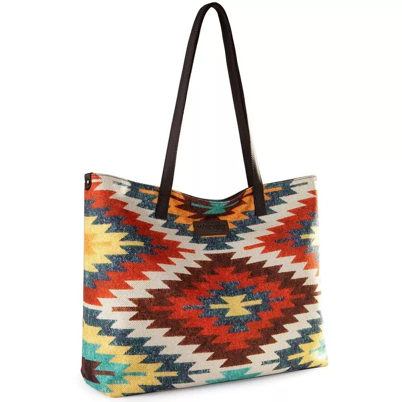 Wrangler Aztec Pattern Print Canvas Tote Bag – Muti