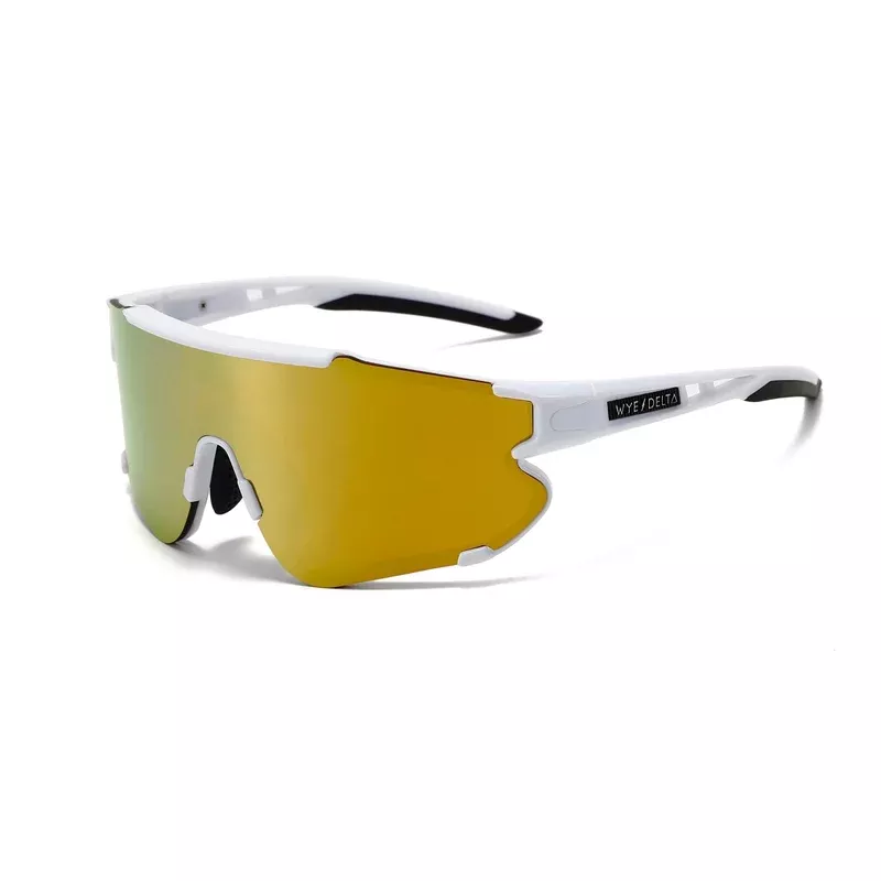 Wye Delta HiViz Sunshade White Gold Mirror Polarized Goggles