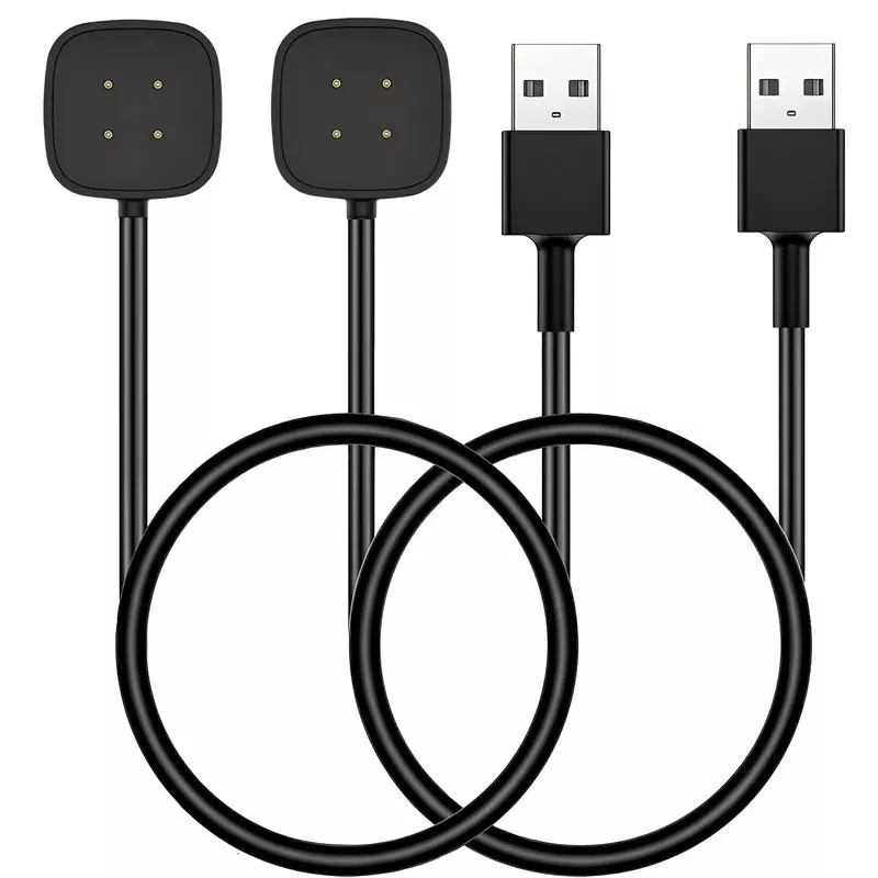 YANZHI Charger Replacement for Fitbit Versa 4 / Sense/Versa 3 / Sense 2 (2 Pack/3.3Ft Compatible with Fitbit Versa & Sense Smart Watch Charger Dock Stand Charging Cable, Upgraded Strong Magnet)