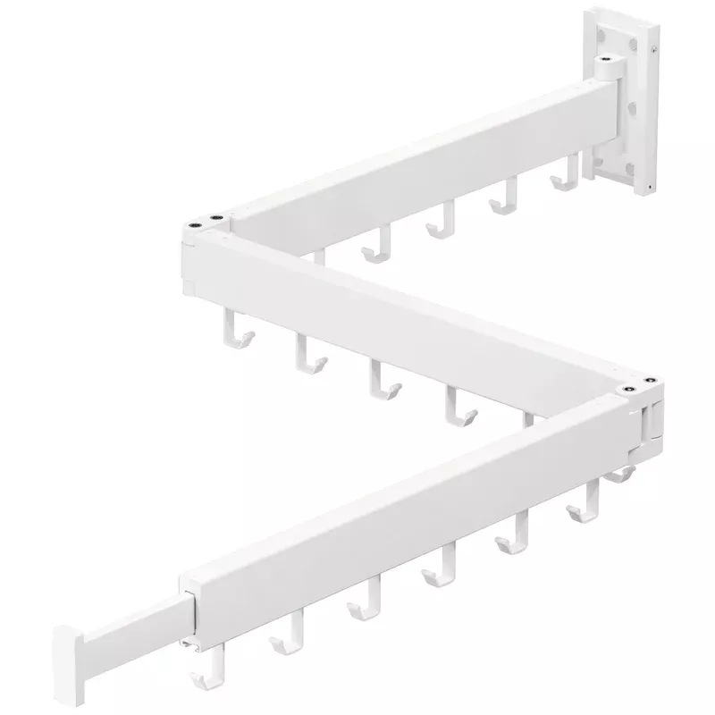 ZdwCyl Clothes Drying Rack,Laundry Space Saver Wall Mounted,Retractable,Collapsible(Tri-Fold), White Color Rack Clothing