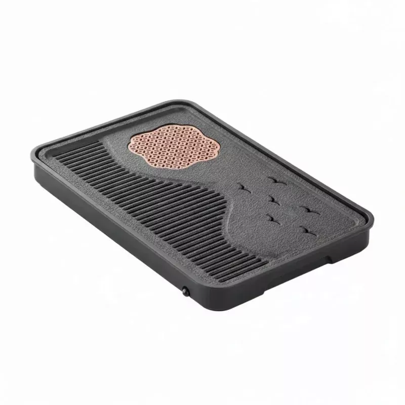 Zero Drip Drama Gongfu Tea Station Serving Tray With Imitation Ebony Stone Finish And Smart Catch Basin Design Keeping Your Living Room Setup Totally Stress Free All Day