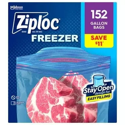 Ziploc Stay Open Design Gallon Freezer Bags, 152 ct.